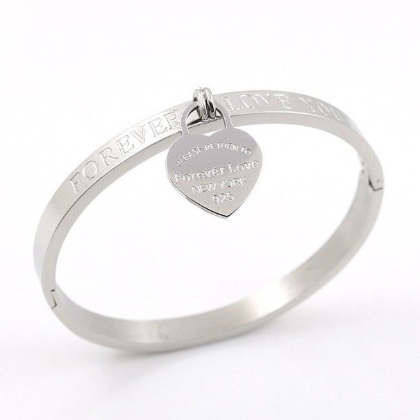 Bracciale rigido da donna con cuore H442 argento