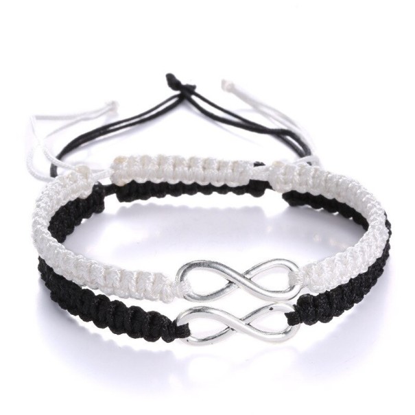 Braccialetti intrecciati per coppie infinito 2 pz 1
