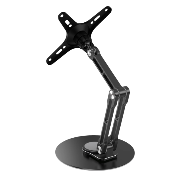 Braccio pieghevole per monitor girevole a 360°, supporto portatile per monitor, supporto regolabile con angolo flessibile, accessorio ergonomico per ufficio domestico nero