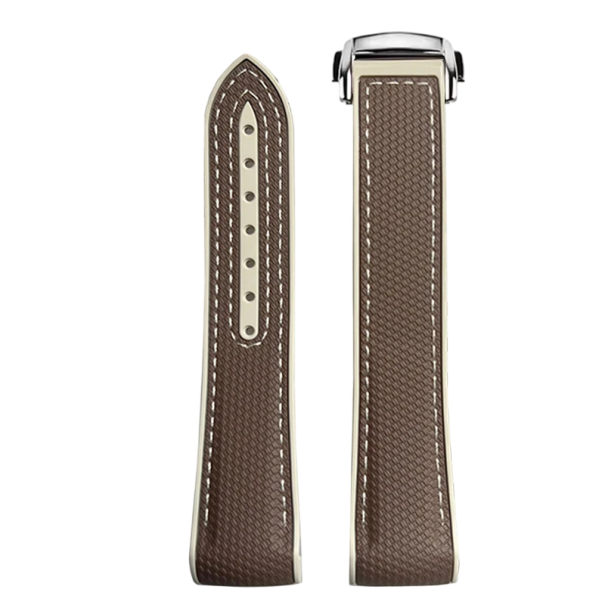 Bracelet 20 mm pour Omega X Swatch MoonSwatch Sport Bracelet en silicone caoutchouc pliable pour montres Seamaster 300 Bracelet confortable et durable marron foncé