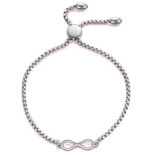 Bracelet ajustable infini pour femme H347 argenté