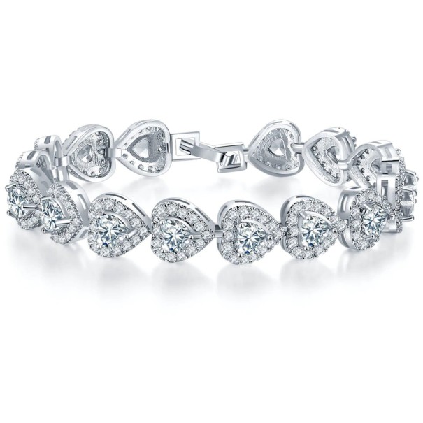 Bracelet cœur pour femmes avec pierres 1