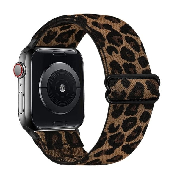 Bracelet élastique en nylon léopard 42 44 45 49 mm pour Apple Watch séries 1–10 SE SE2 Ultra Bracelet extensible réglable avec boucle coulissante 1