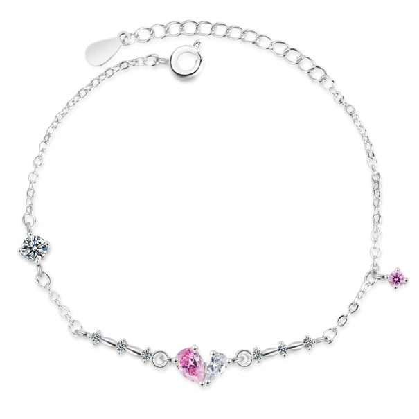 Bracelet en chaîne pour femme avec gouttes d'eau argenté