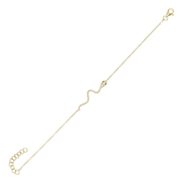 Bracelet en chaîne pour femme avec serpent doré