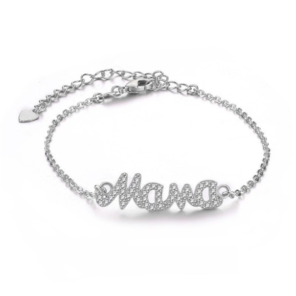 Bracelet en chaîne pour femme maman argenté 1