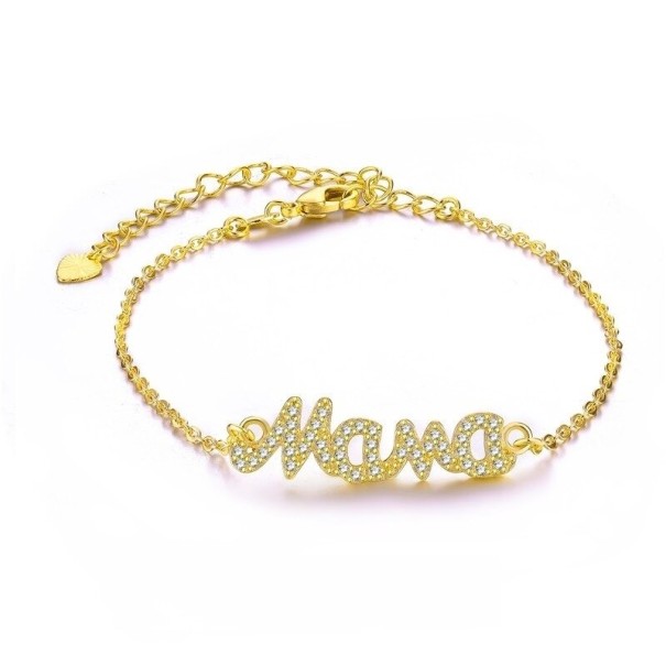 Bracelet en chaîne pour femme maman doré 1
