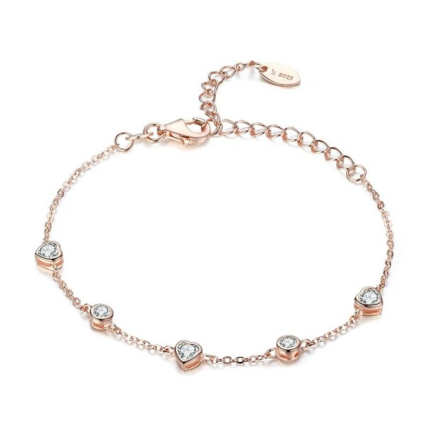Bracelet en chaîne pour femmes avec cœurs H133 1