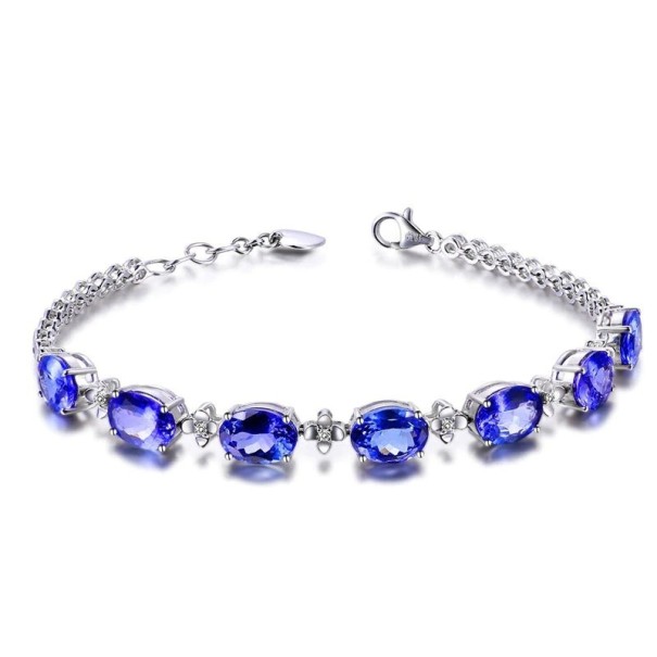 Bracelet en chaîne pour femmes avec des pierres bleues P168 1