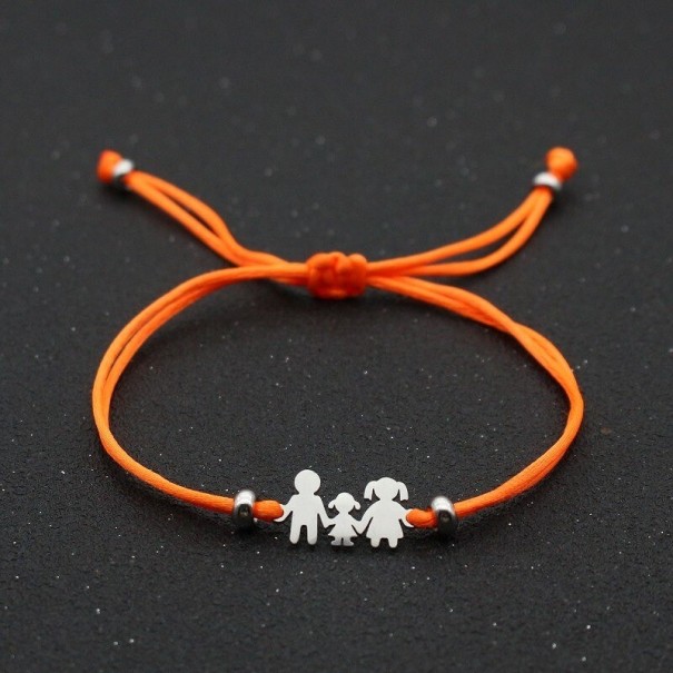 Bracelet en cordon famille orange 1