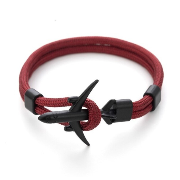 Bracelet en cordon pour homme avec avion 1