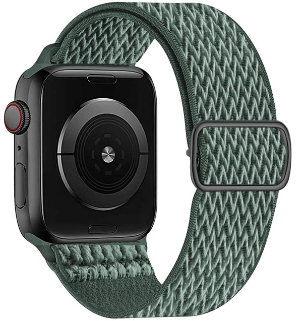 Bracelet en nylon pour Apple Watch 42 mm / 44 mm / 45 mm T865 vert foncé