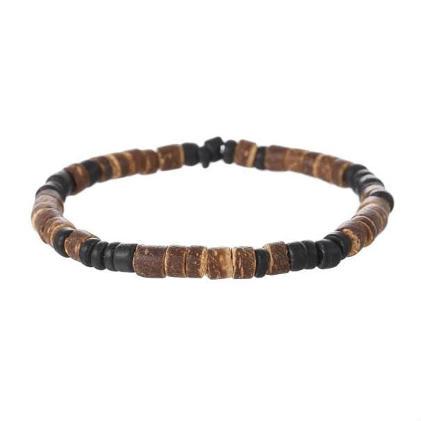 Bracelet en perles en bois pour homme avec perles combinées en matériau naturel à porter au poignet pour un usage quotidien et pour compléter noir