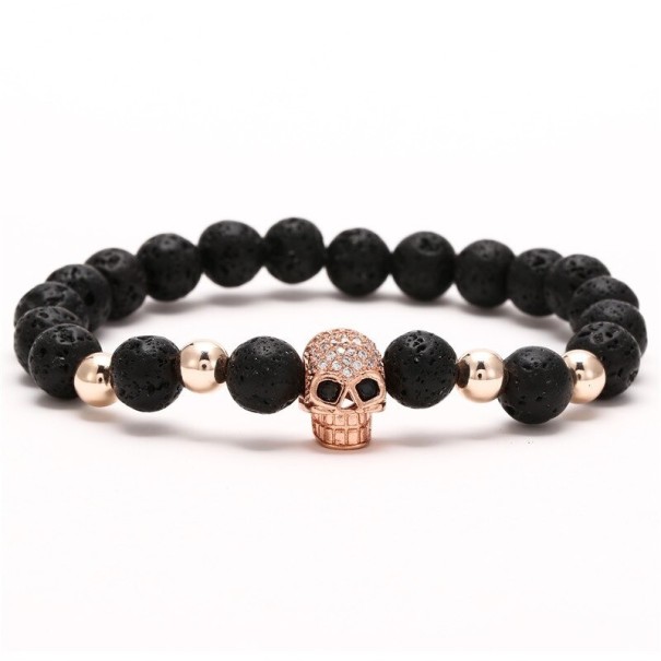 Bracelet en perles pour homme H516 vieux rose 1