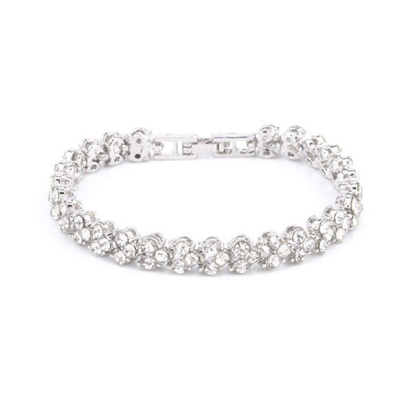 Bracelet en pierres pour femmes H272 argenté