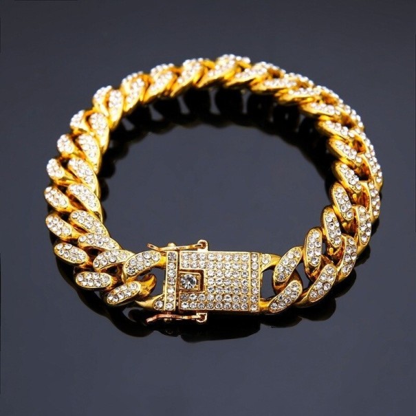 Bracelet femme avec pierres H483 doré 1