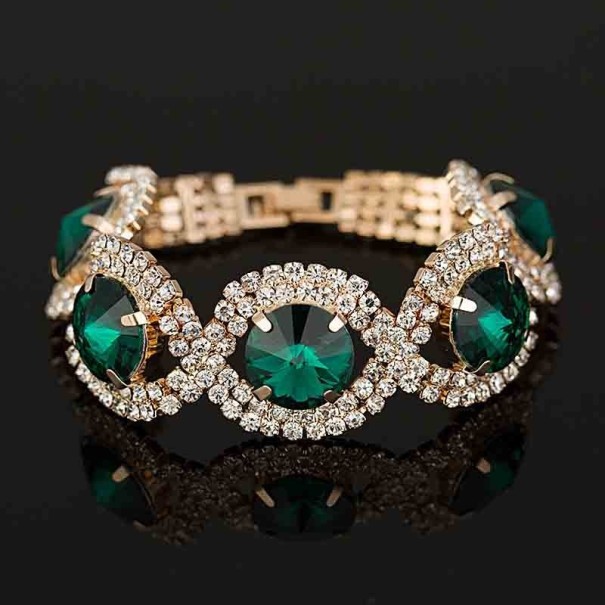 Bracelet femme avec pierres H627 doré 2