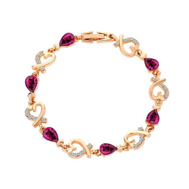 Bracelet femme cœur avec pierres violet