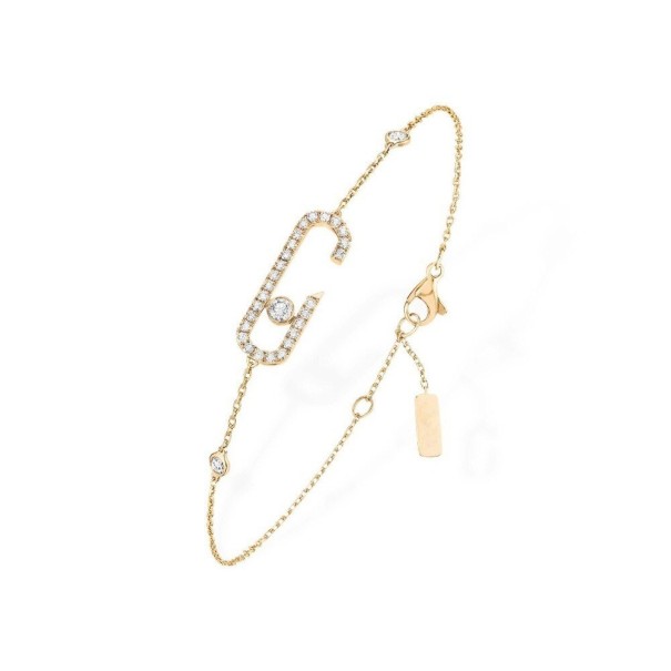 Bracelet fin pour femme avec des pierres doré 18 cm