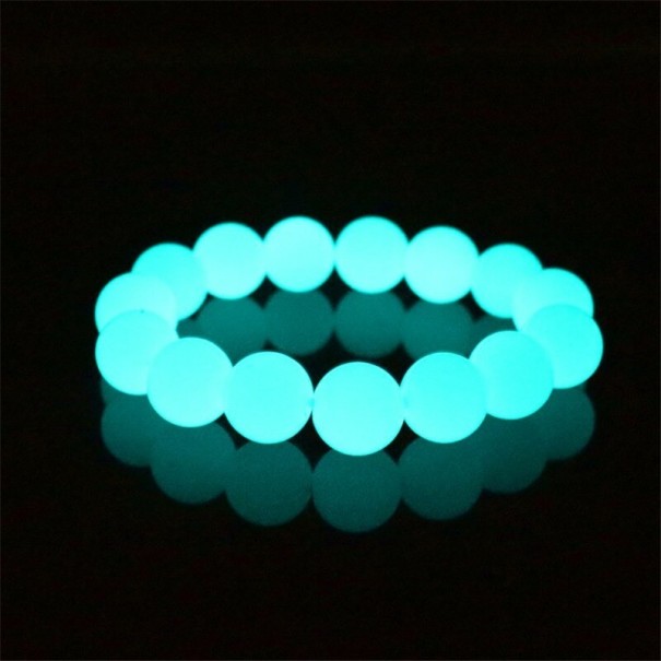 Bracelet lumineux en perles turquoise 8 mm
