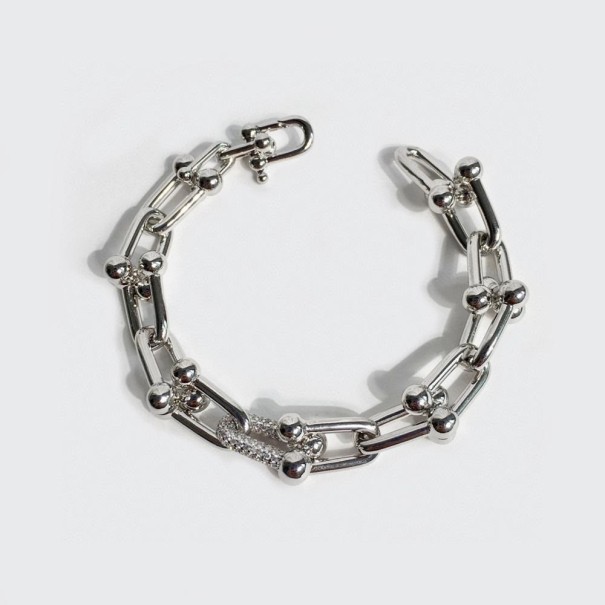 Bracelet massif pour femme H414 argenté