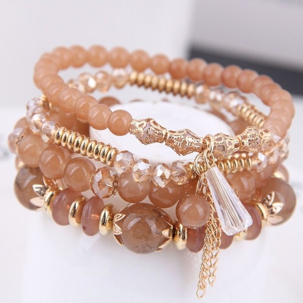 Bracelet multi-couches pour femmes H288 kaki