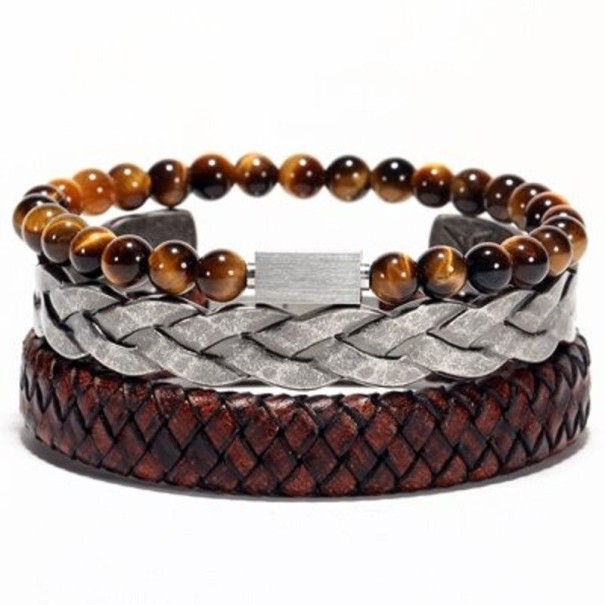 Bracelet multi-couches pour homme 3 pcs 1
