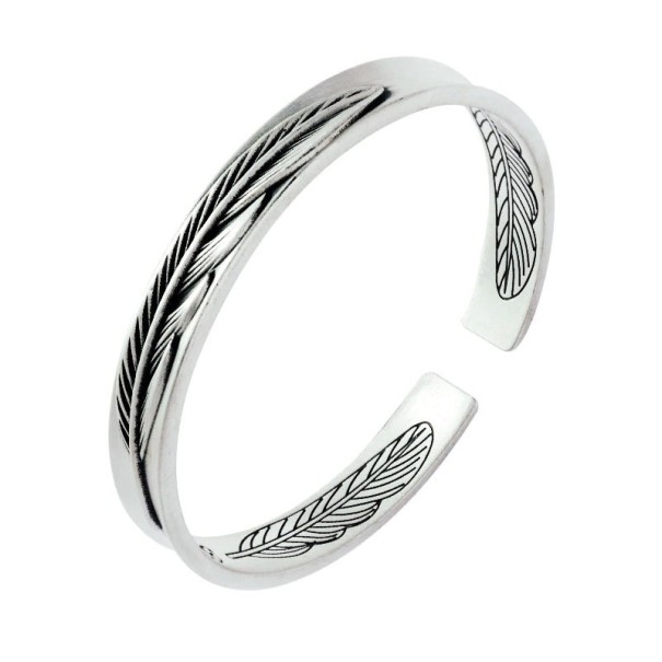 Bracelet ouvert en plume pour femme 1
