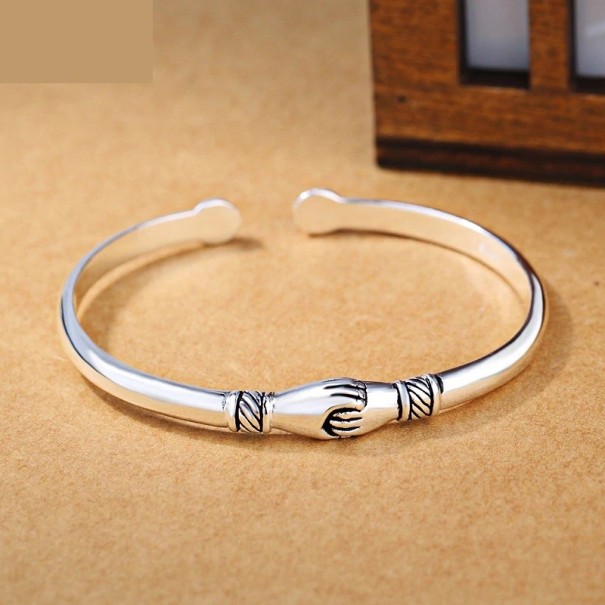 Bracelet ouvert femme mains liées 1