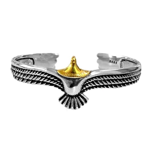 Bracelet ouvert homme aigle doré