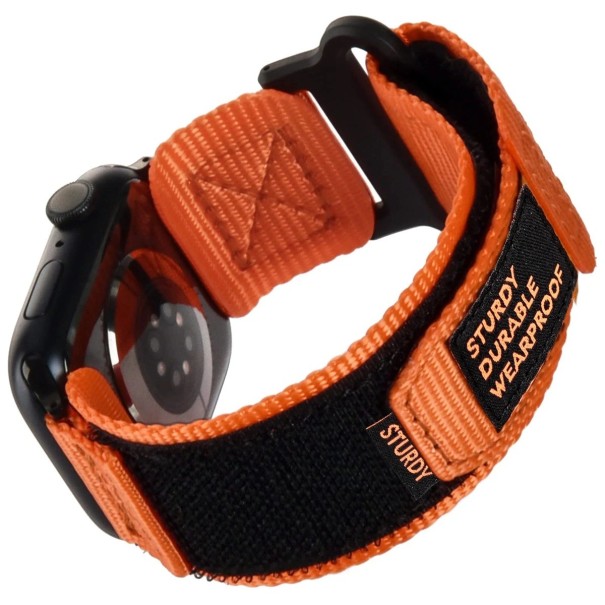 Bracelet pour Apple Watch 38 mm 40 mm 41 mm Bande en nylon à velcro Series 9/8/7/6/5/4/SE/Ultra 2 orange