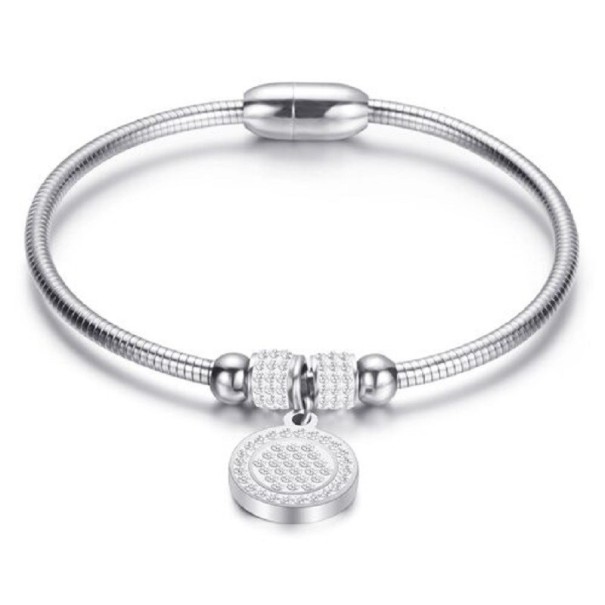 Bracelet pour femme avec pendentif argenté