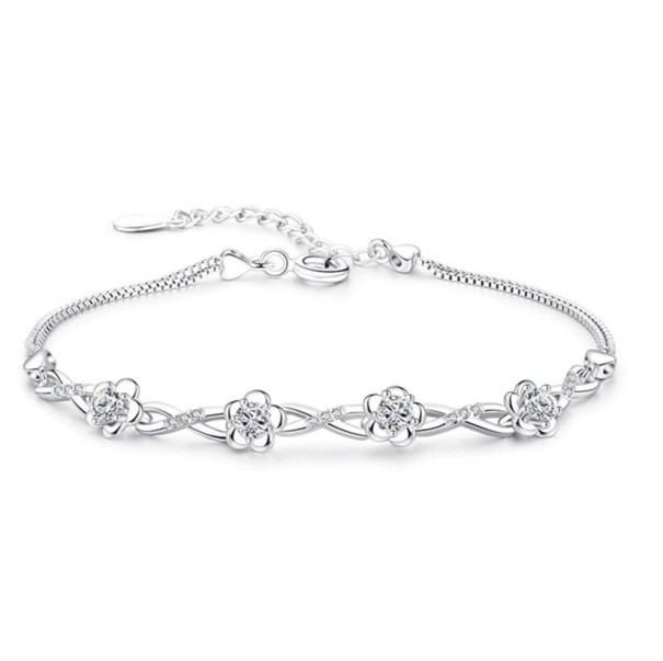 Bracelet pour femmes avec des fleurs blanc
