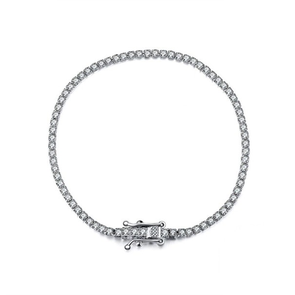 Bracelet pour femmes avec pierres blanc 16,5 cm