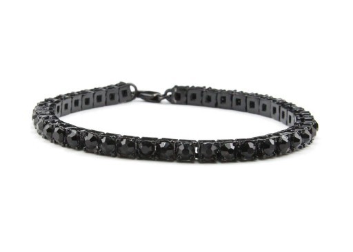 Bracelet pour homme avec pierres noir