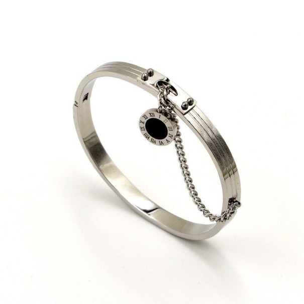 Bracelet rigide pour femme H314 argenté