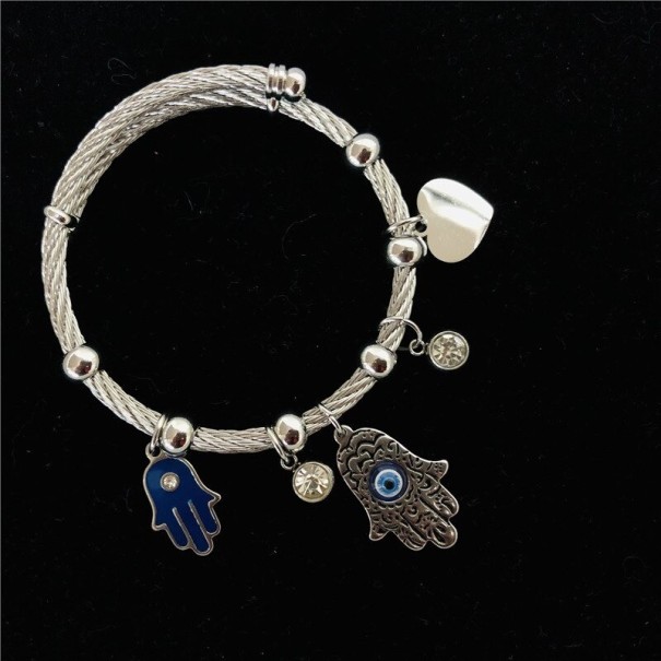 Bracelet rigide pour femmes H512 argenté