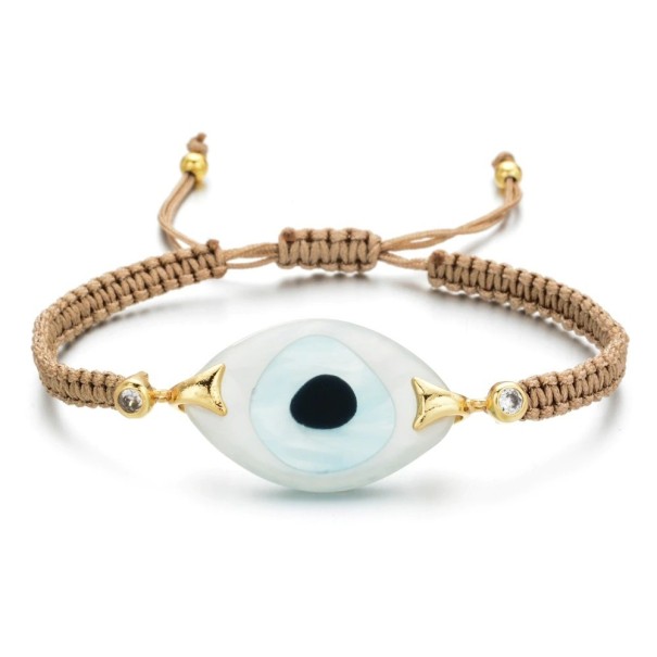Bracelet tissé pour femme avec un œil blanc