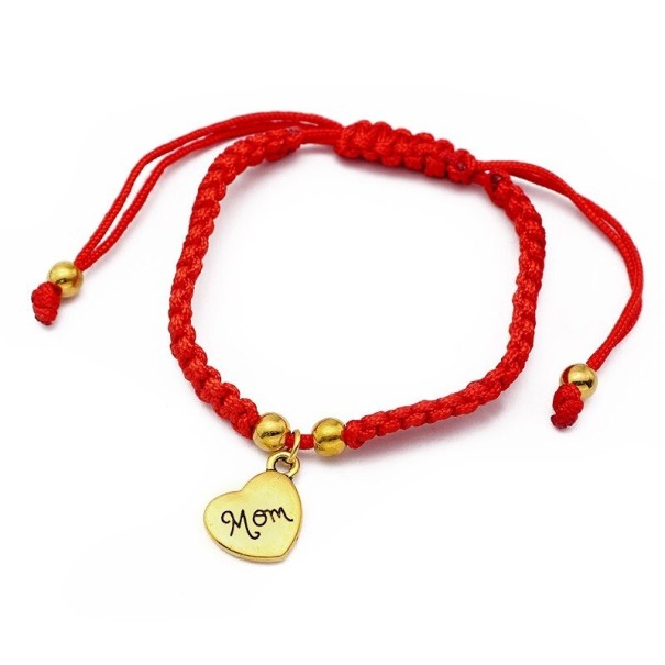 Bracelet tressé ajustable mom doré