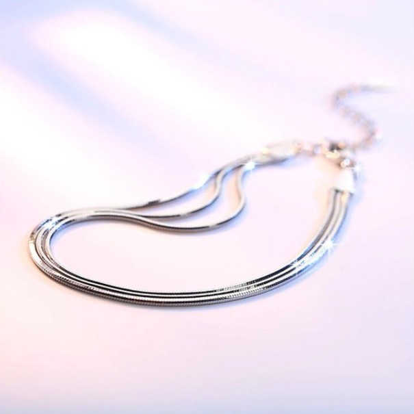 Bracelet triple pour femme P70 argenté