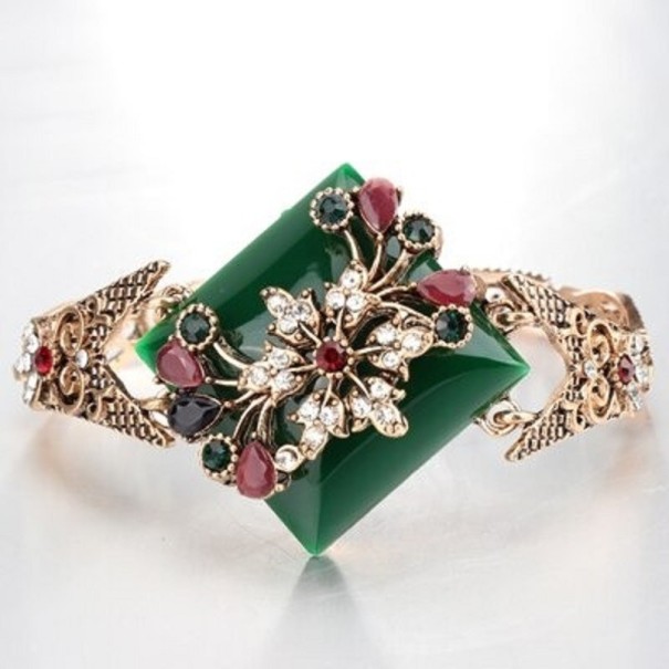 Bracelet vintage pour femmes H663 vert