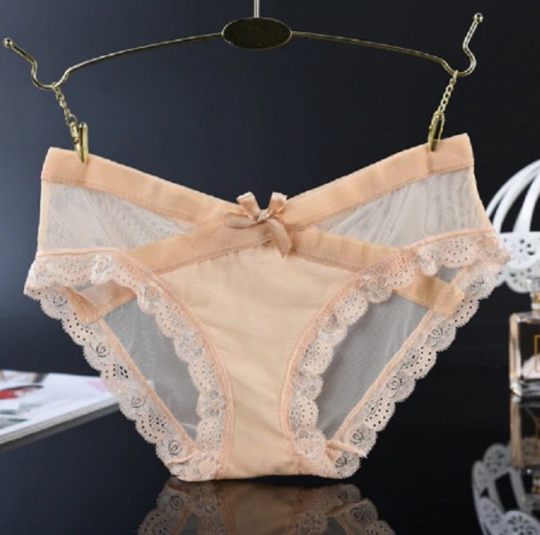 Braguita brasileña de encaje para mujer A695 beige L
