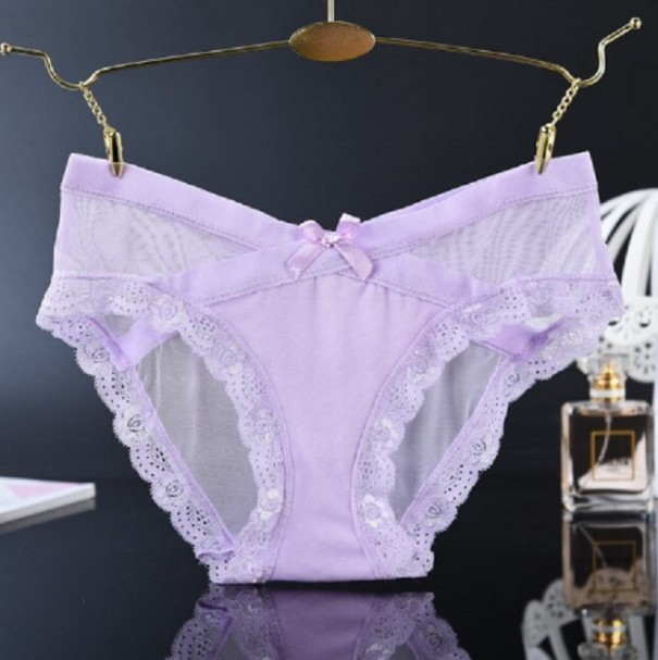 Braguita brasileña de encaje para mujer A695 morado S Braguita brasileña de encaje para mujer A695 morado S