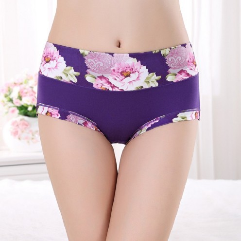 Braguita de mujer con flores J3194 morado oscuro S