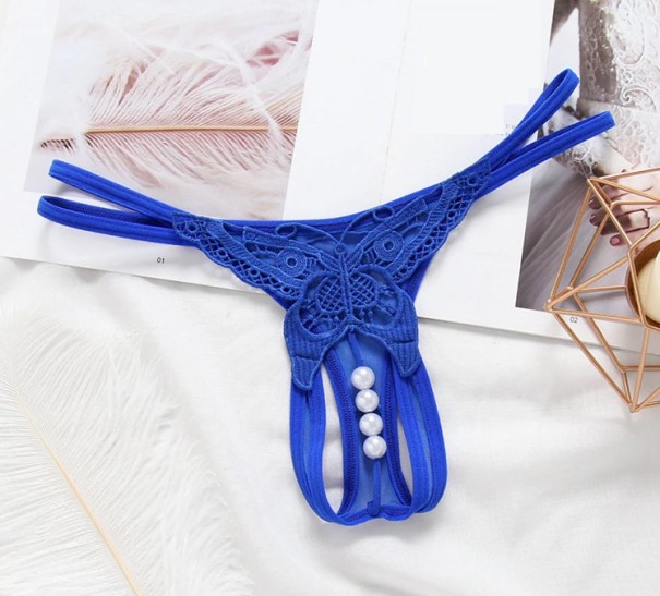 Braguita de mujer con perlas Mariposa azul