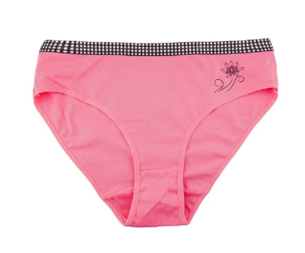 Braguitas con ribete de cuadros rosa claro XL