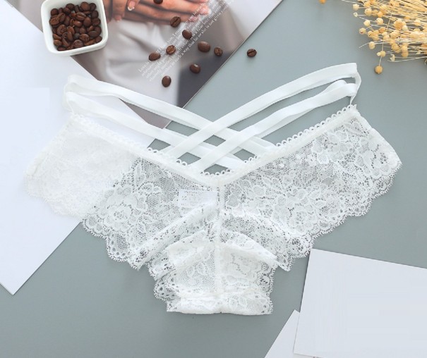 Braguitas de encaje para mujer con tirantes blanco