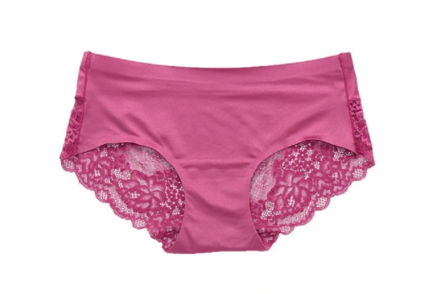 Braguitas de mujer con encaje rosa oscuro M