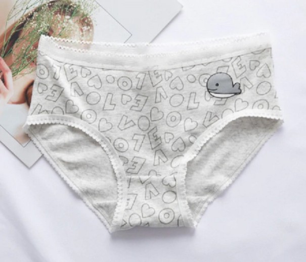 Braguitas de mujer con estampado de ballenas gris S