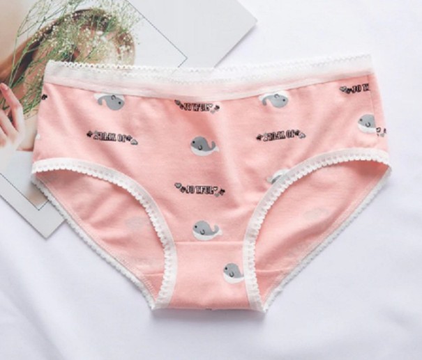 Braguitas de mujer con estampado de ballenas rosa M